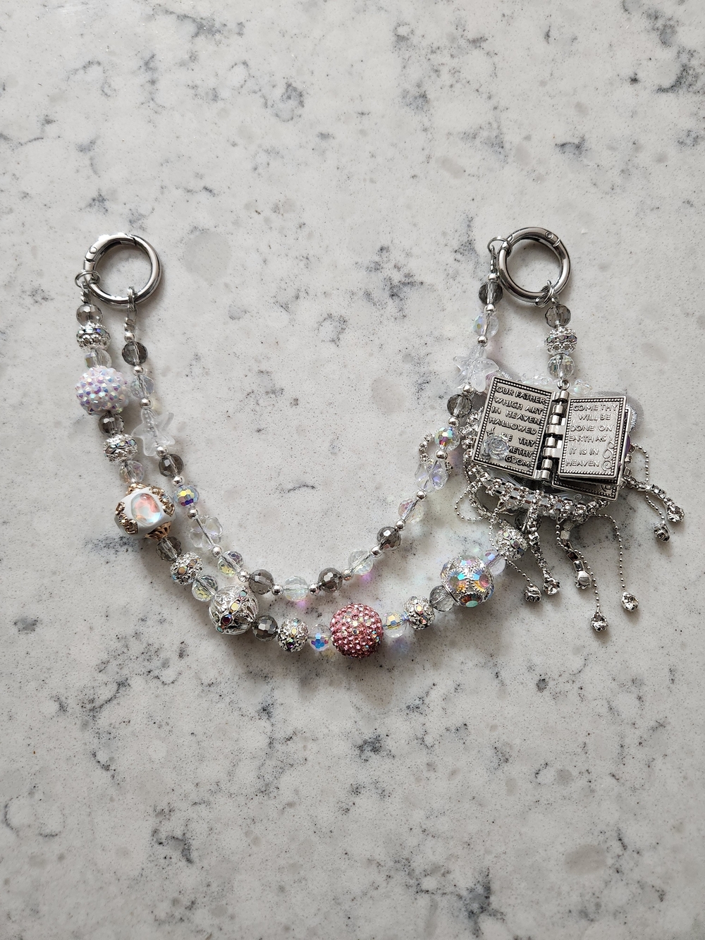 Silver Book Charm